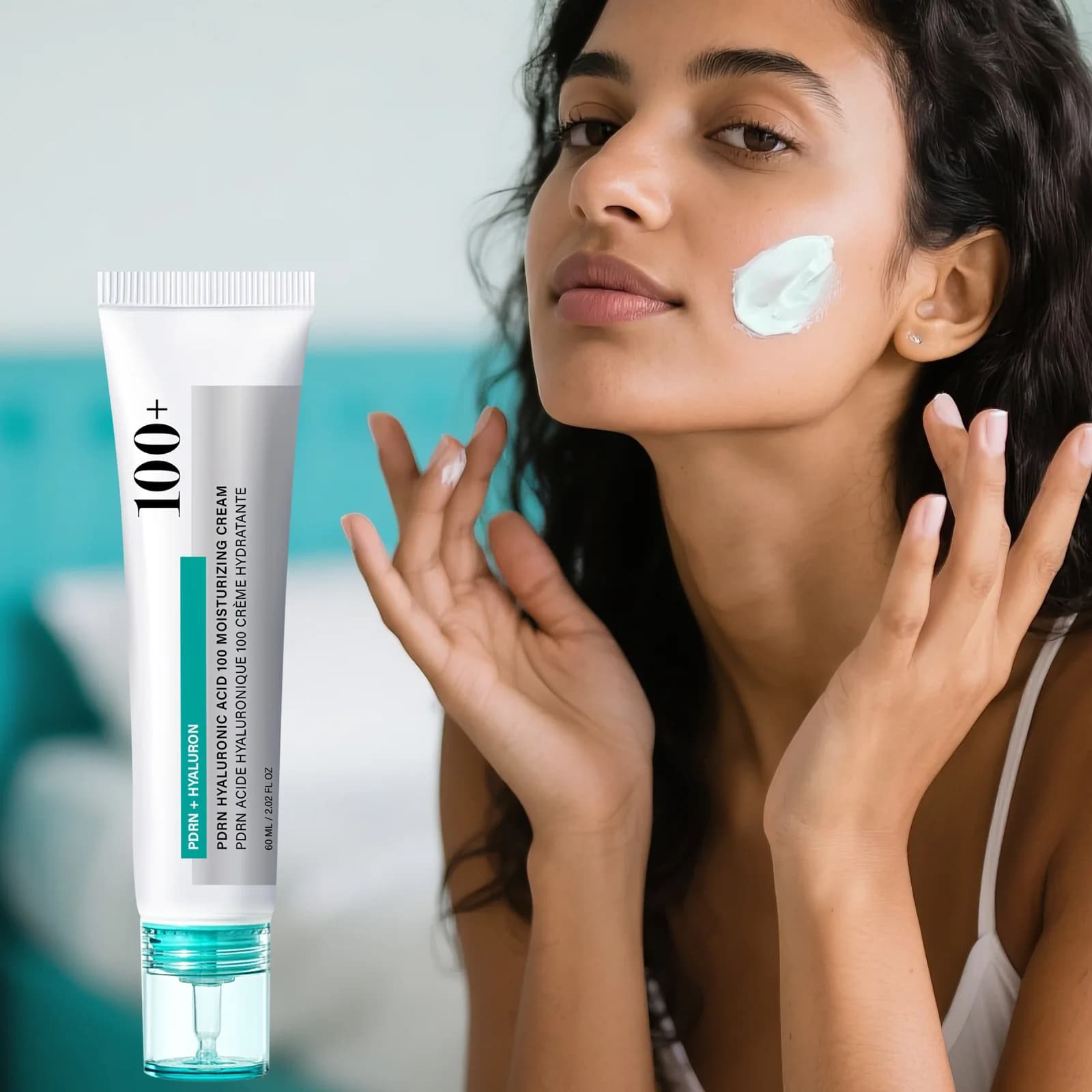 PDRN Hyaluronic Acid Moisturizing Cream 100, Light Moisturizing Collagen for Glass Skin, Korean Skin Care