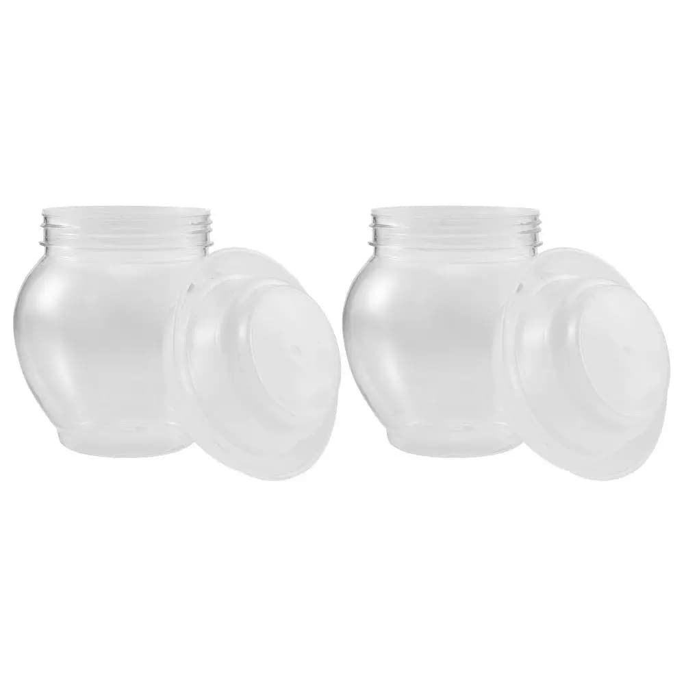 Set di 2 Contenitori Ermetici Trasparenti per Sottaceti, Organizer da Cucina, Barattoli in Plastica Senza BPA per Uso Quotidiano