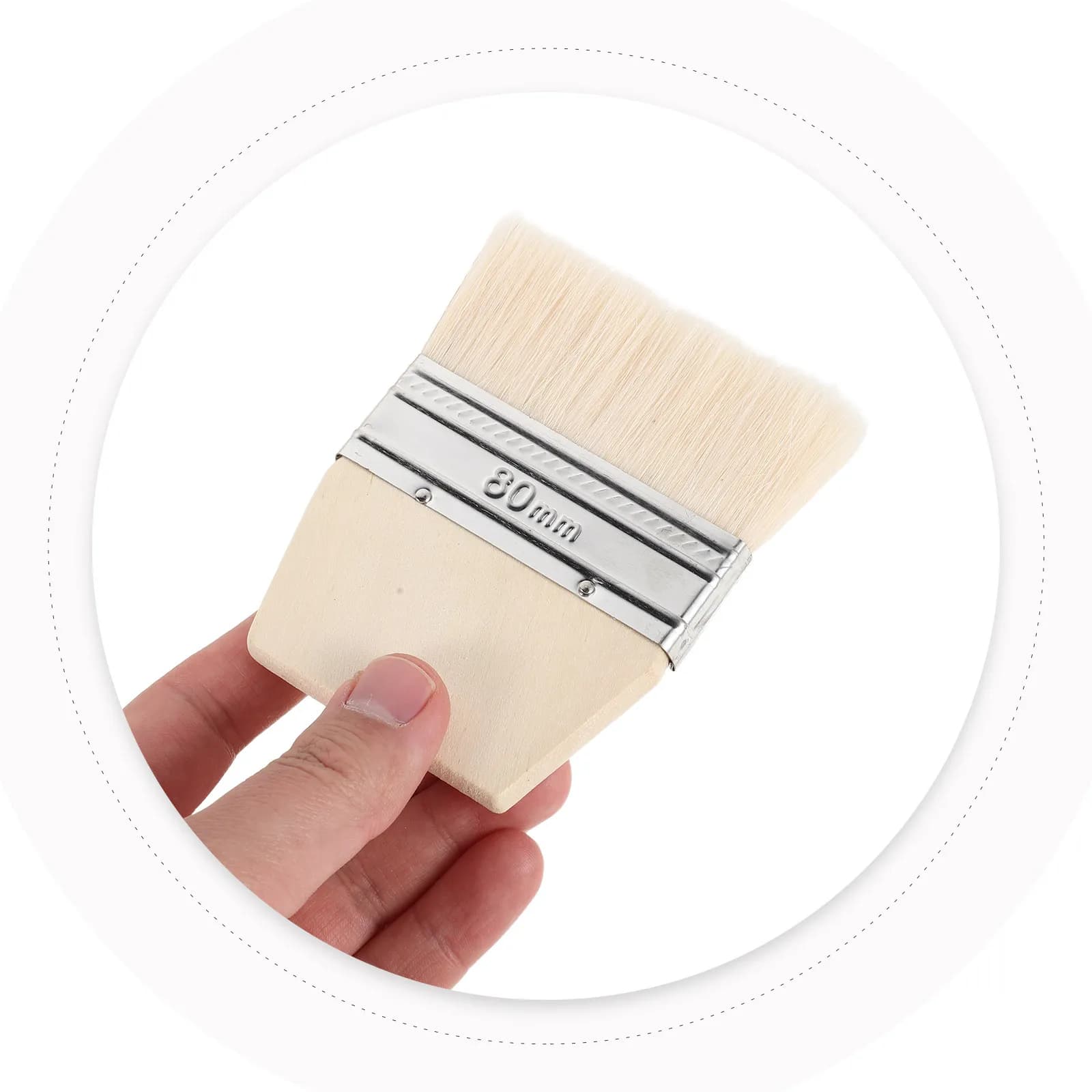 5Pcs Wool Bristle Paint Brush Set Short Handle Flat Brushes for Latex Oil Paint Walls Cabinets Furniture Wood Stain Deck