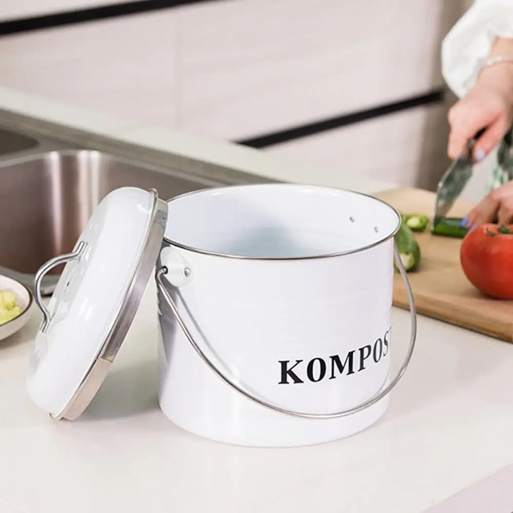 Piccolo contenitore per compost da cucina inodore con coperchio del filtro al carbone Secchio per rifiuti alimentari Contenitore per composti da 1 gallone