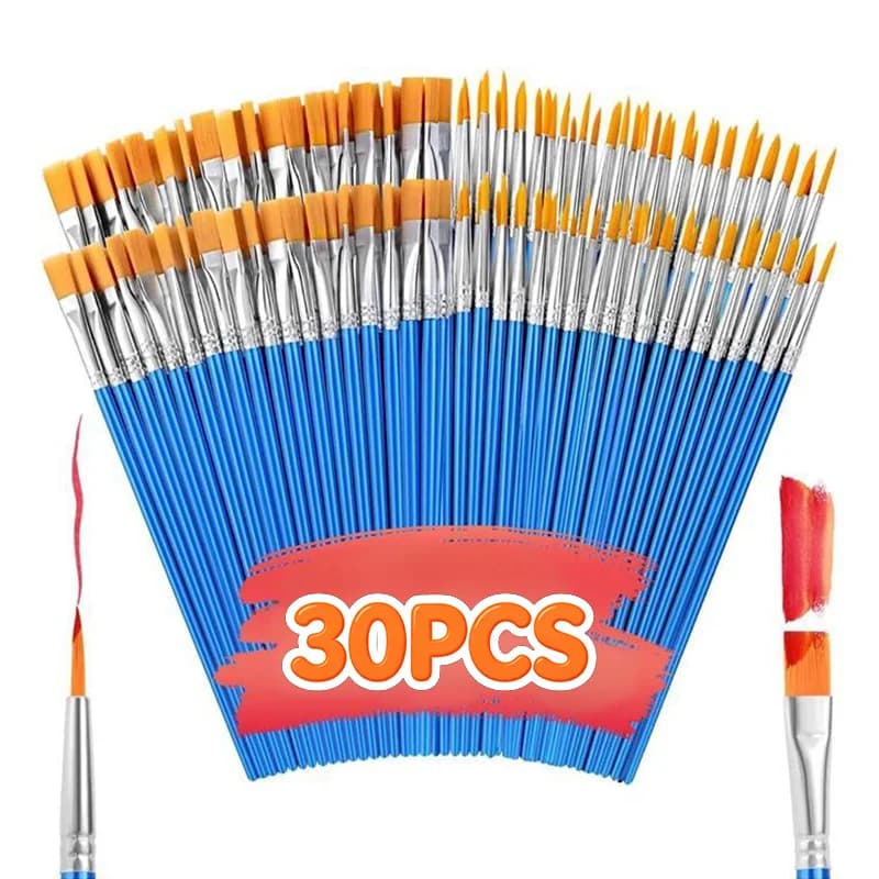 10/20/30Pcs Thin Small Liner Modeling Brushes Nylon Paint Brushes Set for Acrylic Oil Canvas Handcraft Painting HHBI05