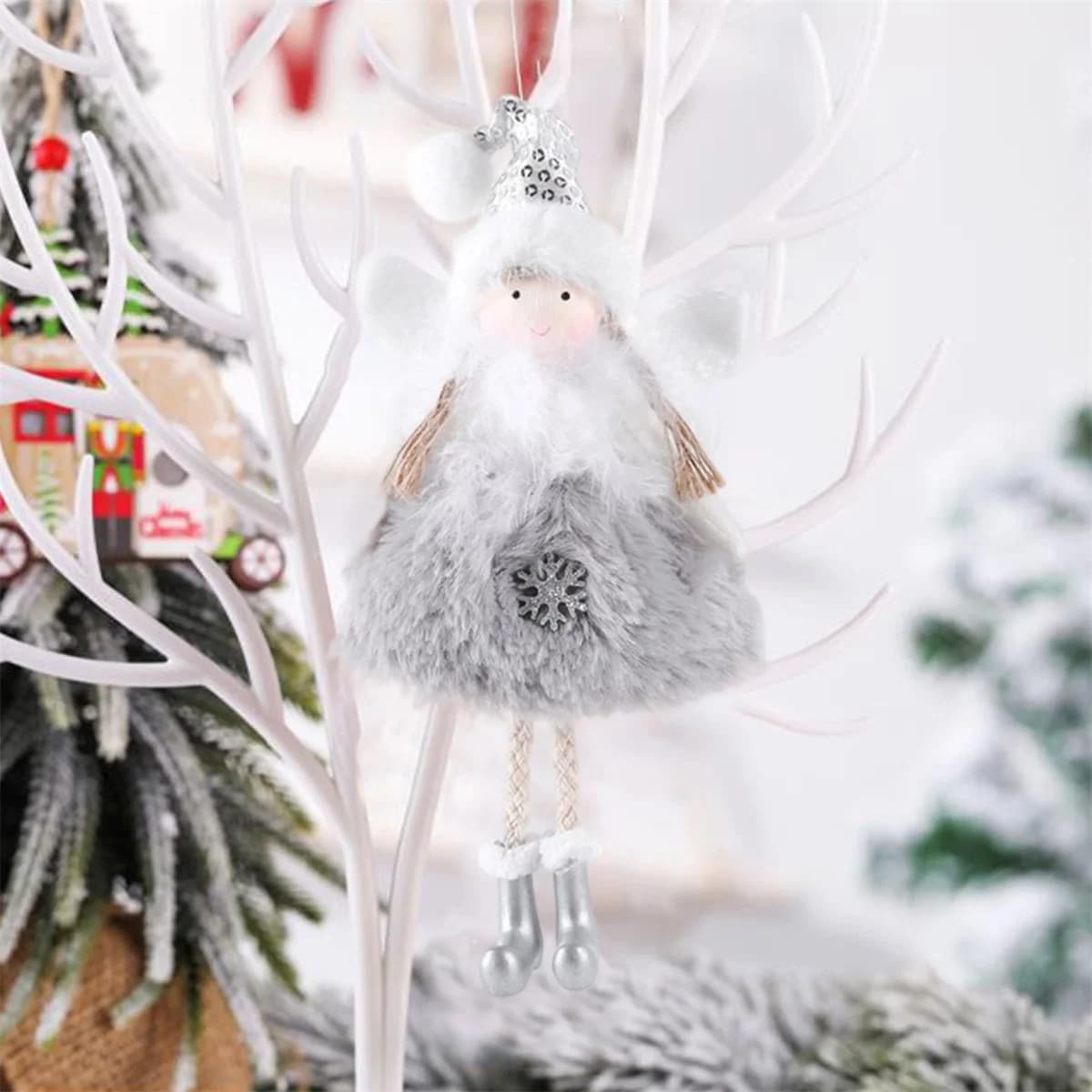 Simpatici ornamenti per bambole di Babbo Natale Decorazioni festive da appendere all'albero di Natale per la celebrazione delle feste in ufficio a casa