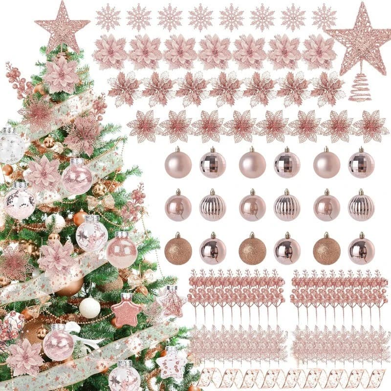 Artificial Flowers Berry Stems Christmas Tree Decorations Pendant Hanging Ball Snowflakes Ornament for Home Decor New Year Decor