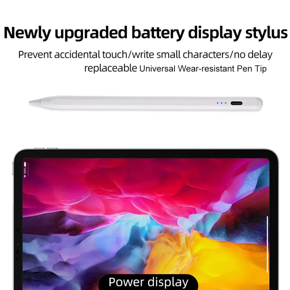 Penna Stylus per iPad Air 11 13 Pro 12.9 10.2 Mini 6 7, Stylus con Rilevamento Inclinazione e Rifiuto del Palmo, Stylus Magnetico a Bassa Latenza per Disegno compatibile con iPadOS 12.2+