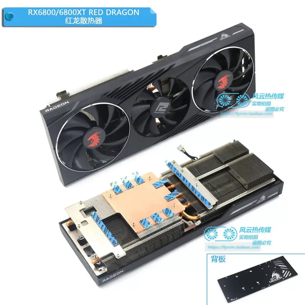 New Original Cooler Radiator for PowerColor RX6800 RX6800XT RED DRAGON Video Card