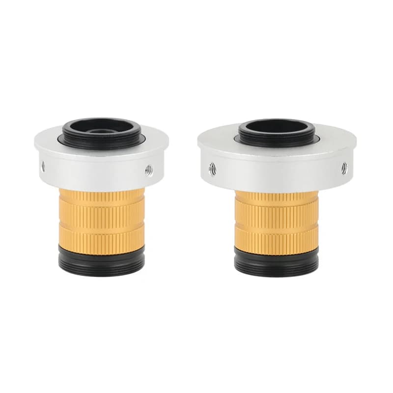 Lente per Microscopio Industriale con Zoom 50X, Ampio Campo Visivo, Regolabile a Lunga Focale, per Riparazione PCB e Saldatura, Attacco CS C
