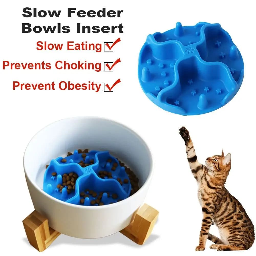 Nuovo Silicone Alimentatore Lento Inserto Ventose Morbido Tappetino per Alimenti Lento Mangiatoia Lento Ciotole per Cani Inserto Antiscivolo Previene l'asfixia
