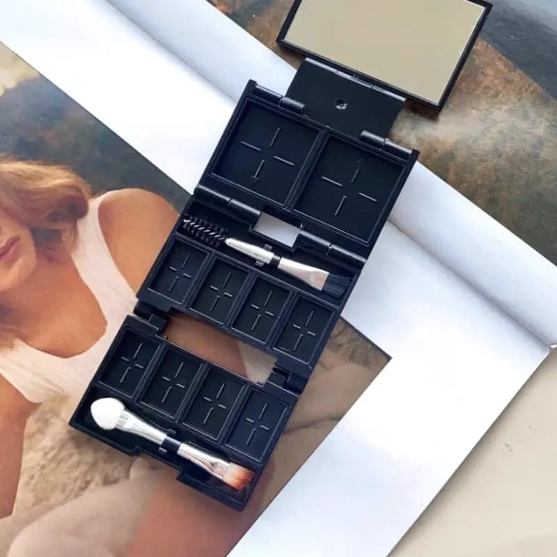 Mini Portable Portable Foldable Combo Tablet Makeup Eyehadow Lipstick Fard Packing Box Empty Tablet Cosmetics