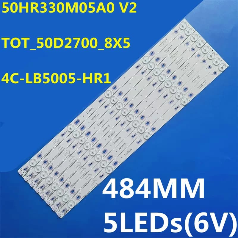 Striscia LED 5 lampade per 50S100 50D2700 50HR330M05A0 V2 4C-LB5005-HR1 D50A810 D50A710 D50A638 50FA3213 55L510U18 L50F3800A