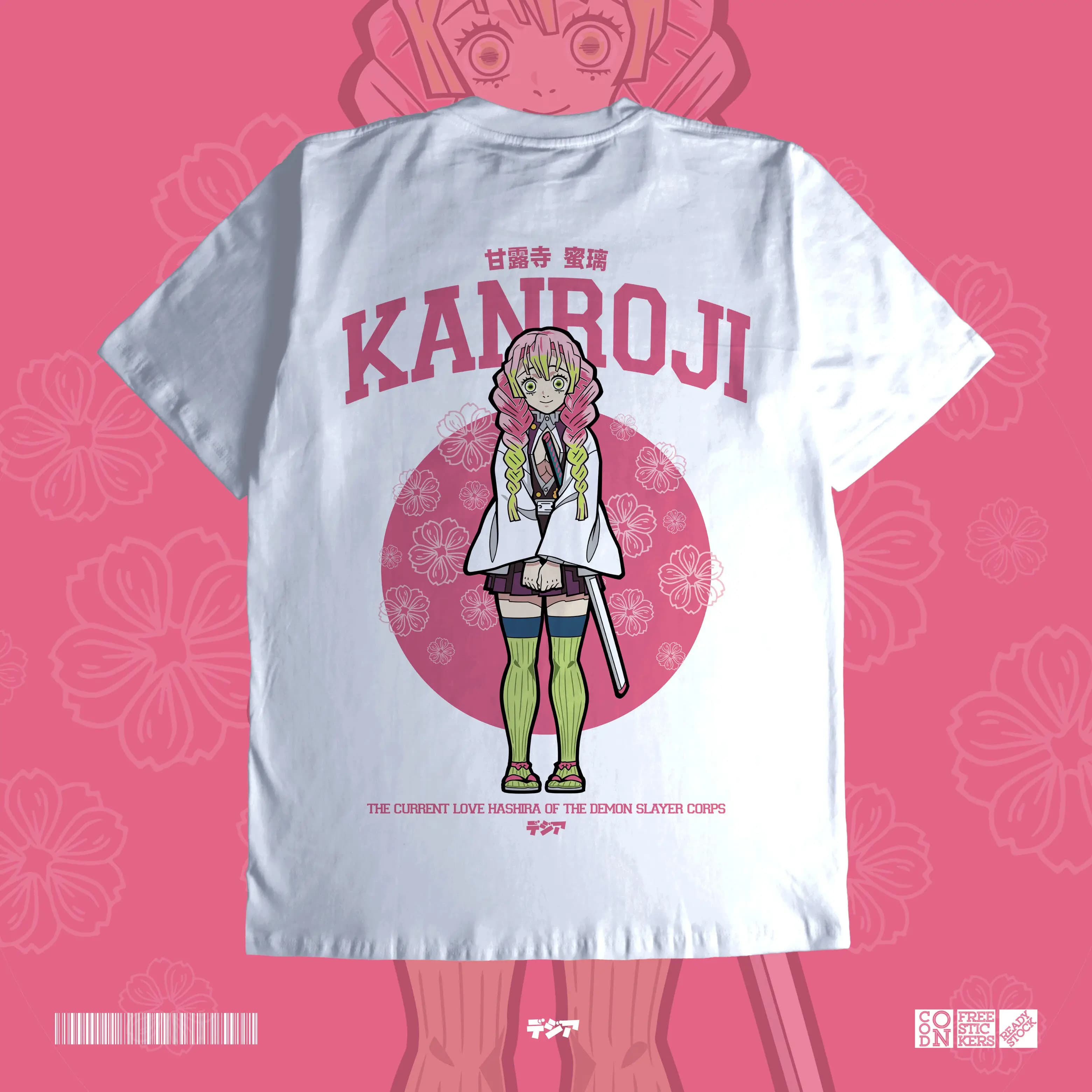 Mitsuri Kanroji Kimetsu no Yaiba Demon Slayer Love Hashira Kaos Anime Manga Baju Jepang DJA Panno