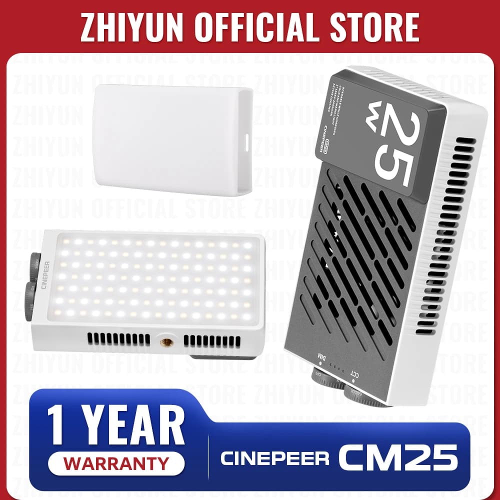 ZHIYUN Ufficiale CINEPEER CM25 25W Luci a Led Bi Color Palmare Tasca Video Luce Foto Lampada Luce di Riempimento Fotografia Illuminazione