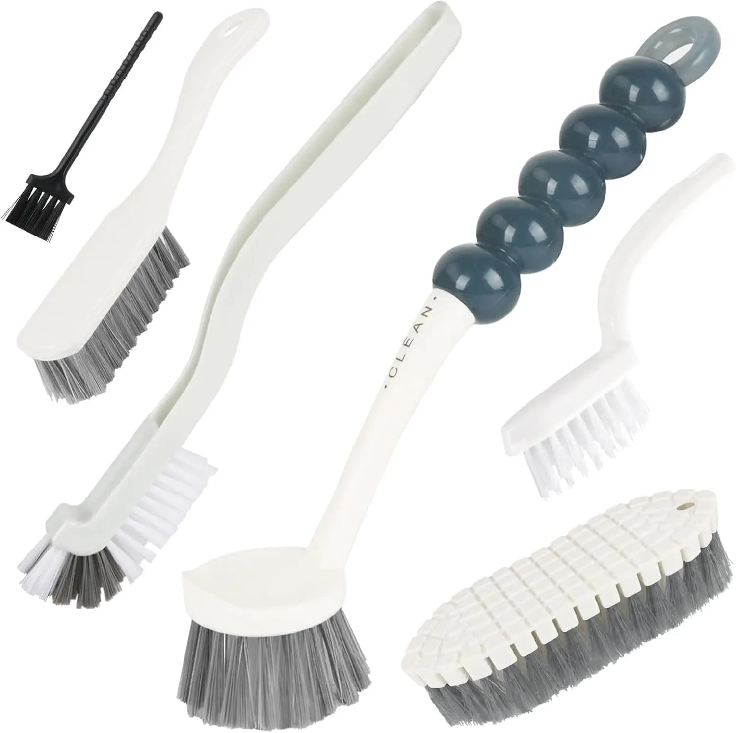 Set di 6 Spazzole Multiuso con Impugnature Ergonomiche per Cucina, Bagno, Piatti, Bottiglie, Scarpe, Tastiere