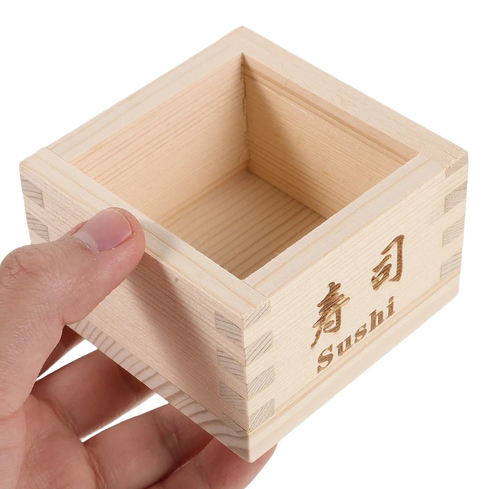 Japanese Sake Masu Mug, Wood Square Mugs, Traditional Masu Container for Sake, Sushi Tray, Home Use Snack