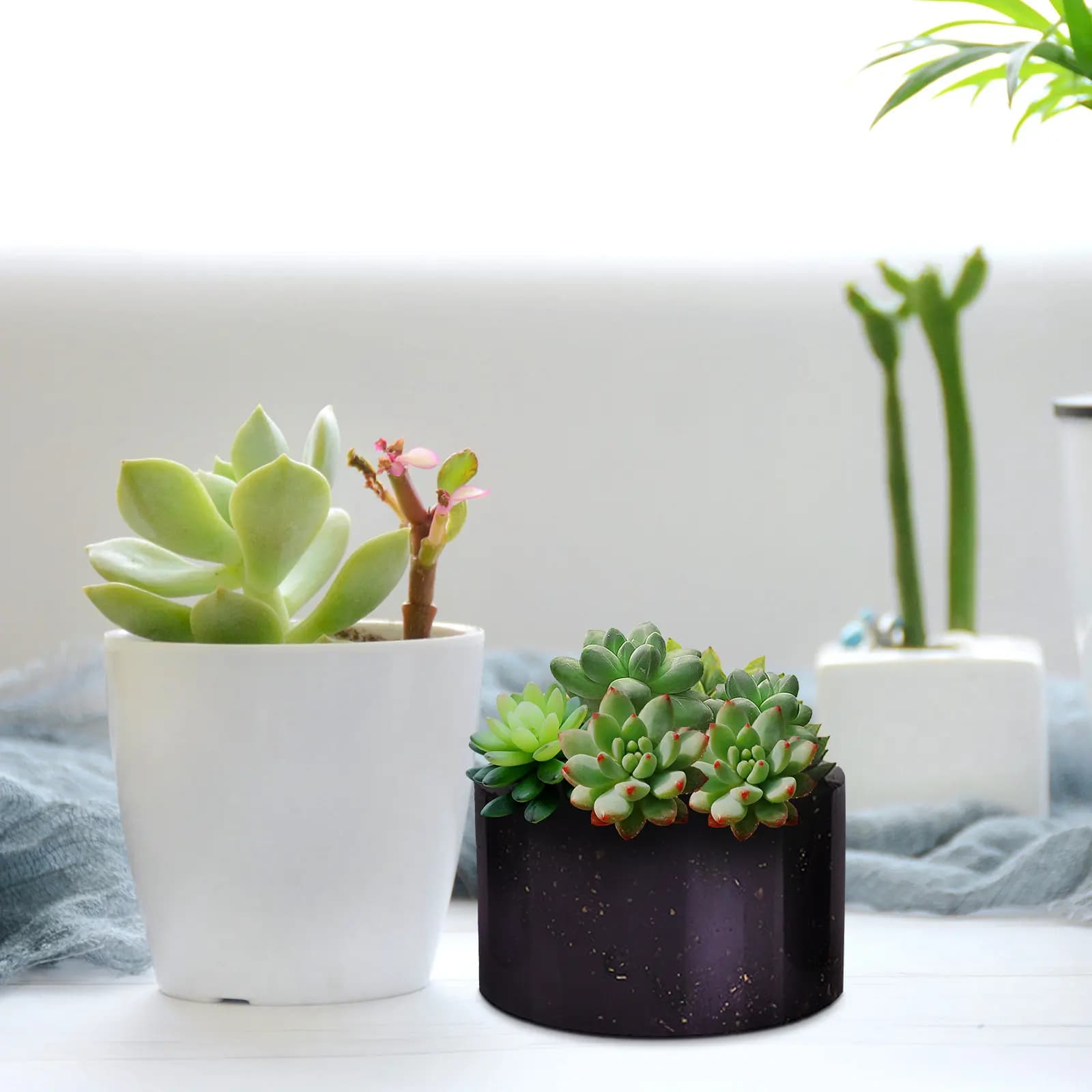 1Pcs Silicone Plant Pot Mold Crystal Epoxy Flowerpot Casting Mould Reusable Heat Resistant Easy Release for DIY Resin Planter