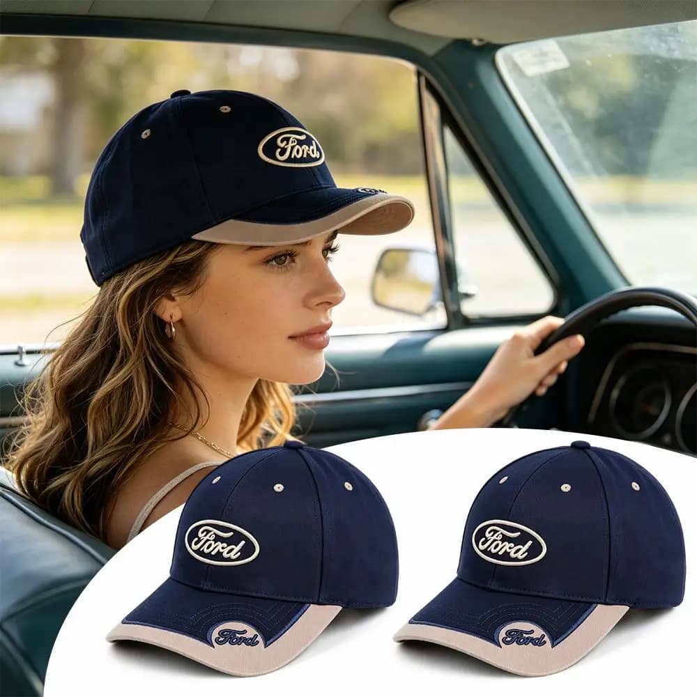 For Ford Focus Fiesta Mustang Mondeo Kuga Ranger Fusion Car Logo Embroidery Hat Outdoor Adjustable Casual Baseball Cap Decor