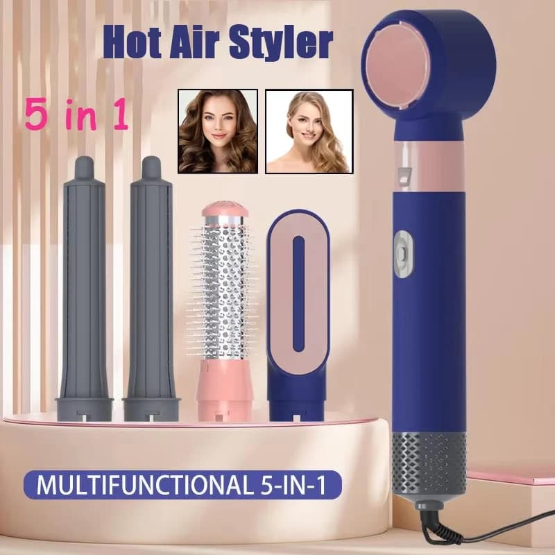 5 in 1 pettine ad aria calda ioni negativi ferro arricciacapelli automatico multifunzione elettrico asciugacapelli dritto volume parrucchiere riccio