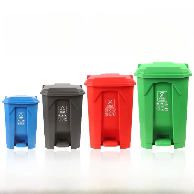 Pattumiera con Pedale Rinforzato 20L 30L 4 Colori, per Rifiuti Alimentari da Cucina 50L 80L, Bidone per Rifiuti Domestici Nocivi, Riciclabili e Altri Rifiuti