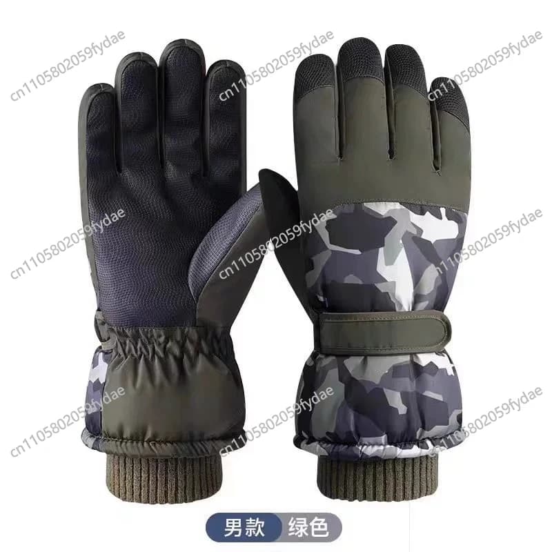 Men's Ski Gloves 2025 Winter Warm Water Resistant for Cycling and Electric Vehicles with Touch Screen