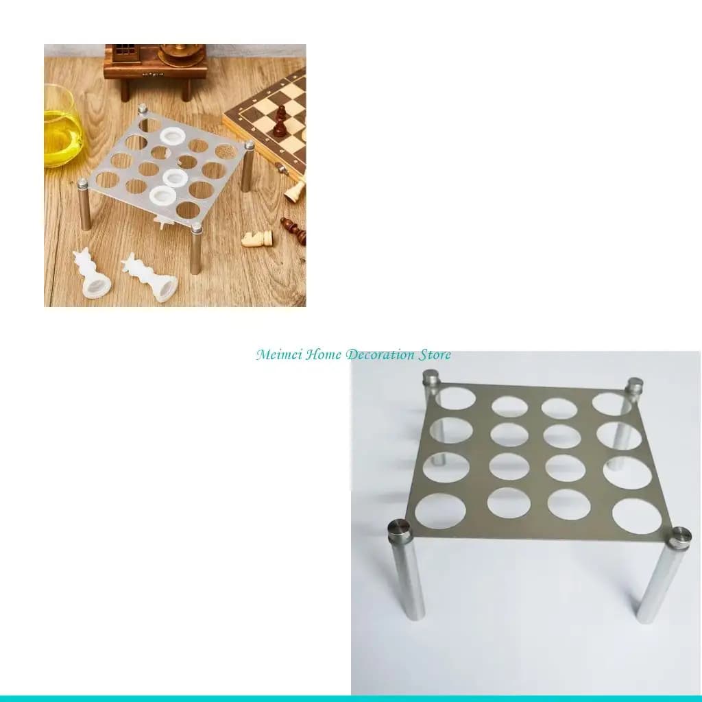 H7BF Robusto supporto per stampi per scacchi in ferro Supporto trasparente per stampi per scacchi in silicone Elegante e per