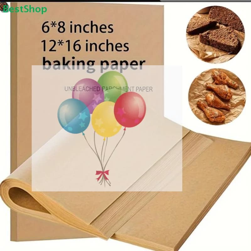 〔R〕200 pezzi di carta da forno per friggitrice ad aria, carta per hamburger, dessert, sandwich, carta cerata marrone, carta da forno per cucina