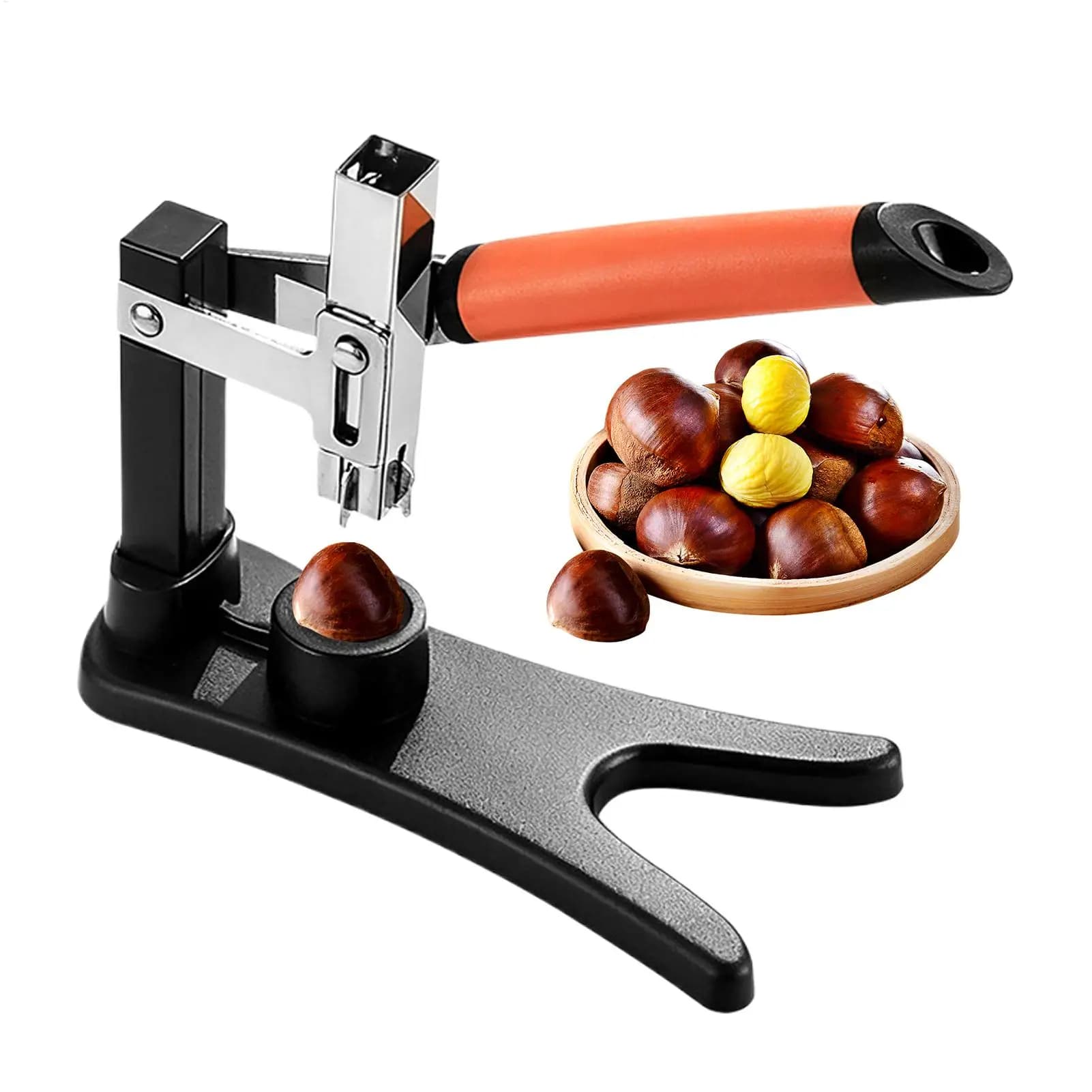 Taglierina per castagne Manico antiscivolo Sgusciatrice per cracking Schiaccianoci portatile Clip per castagne per sbucciatura di noci Sgusciatura Apertura Cottura