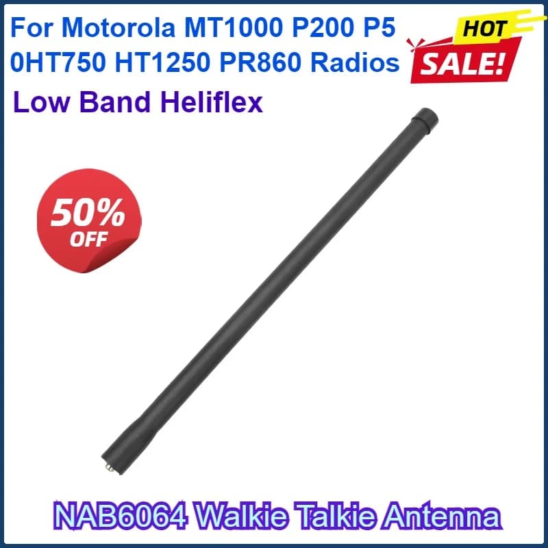 NAB6064 Walkie Talkie Antenna Heliflex a banda bassa 29.7-50MHz 12 pollici per radio Motorola HT1250 PR860 MT1000 P200 P50 HT750