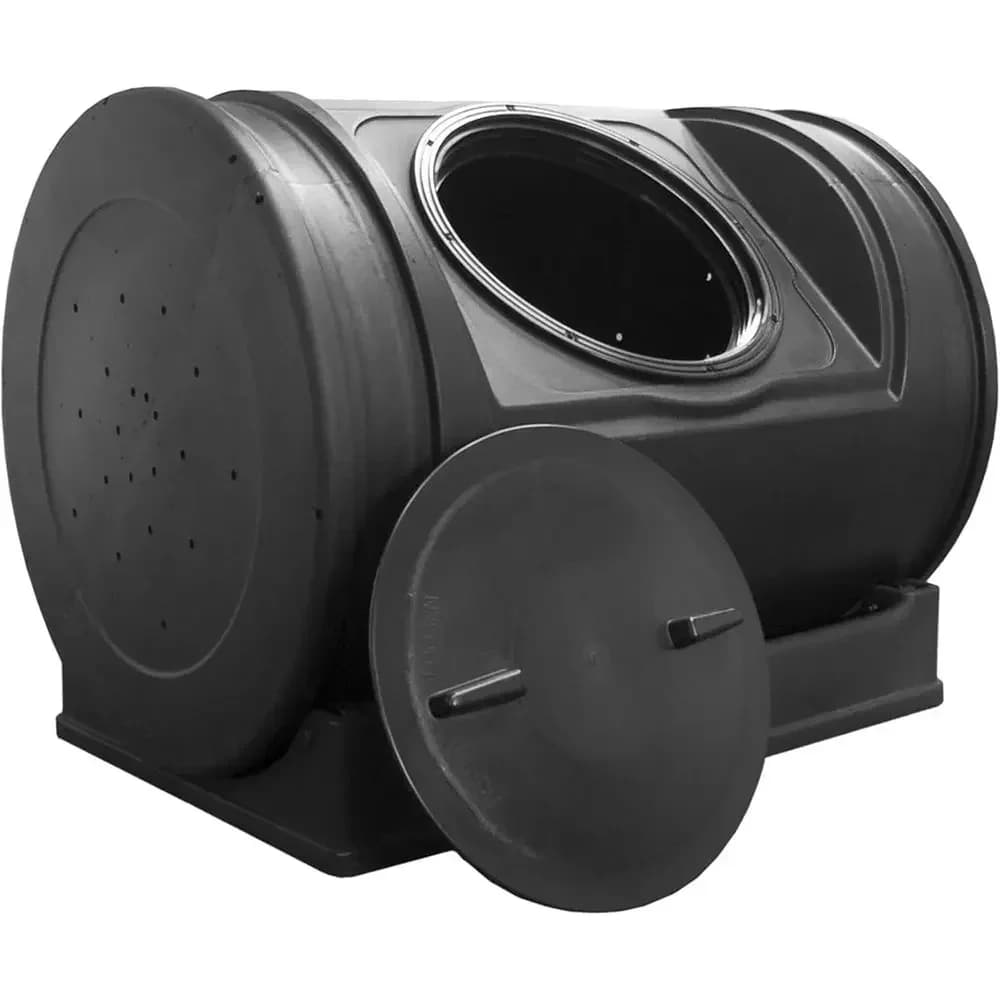Outdoor Garden Compost Bin with Handles, Black