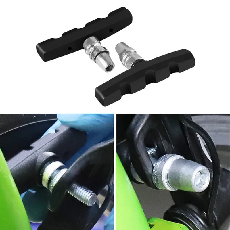 2/4 Pezzi Pastiglie Freno Bici in Gomma, Accessori per Ciclismo MTB e Bici da Strada, Leggere, per Freni a V