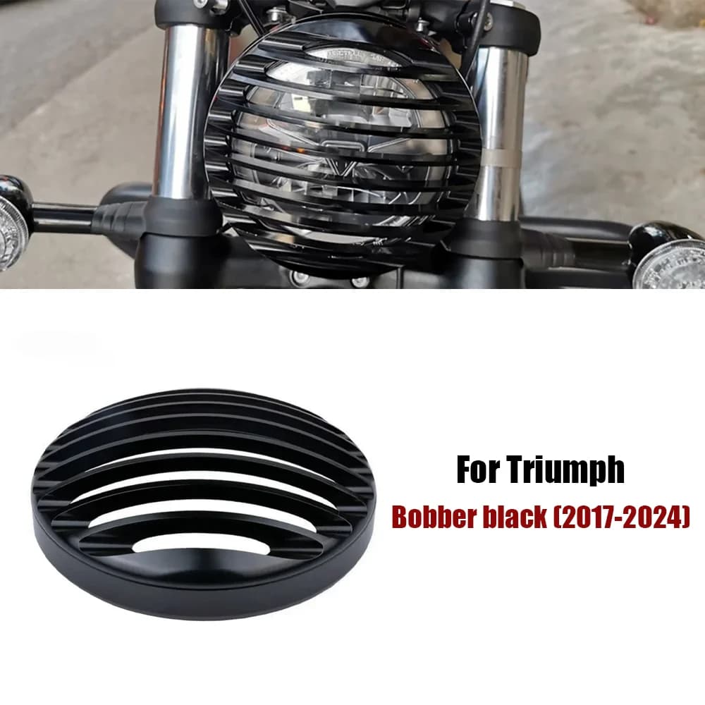 Nero Moto Retro Faro Griglia di Protezione Della Copertura Faro di Protezione Per Triumph Bobber nero 2017-2024