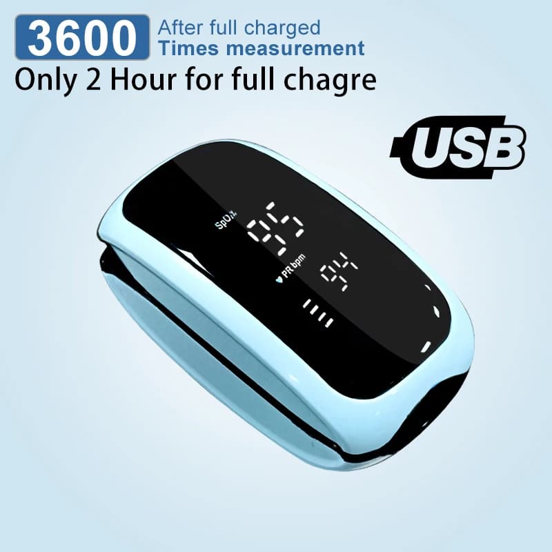 Rechargeable Medical Oximeter Strap Lanyard Fingertip Pulse Oximeter Blood Oxygen Saturation Monitor Digital LED Display Child
