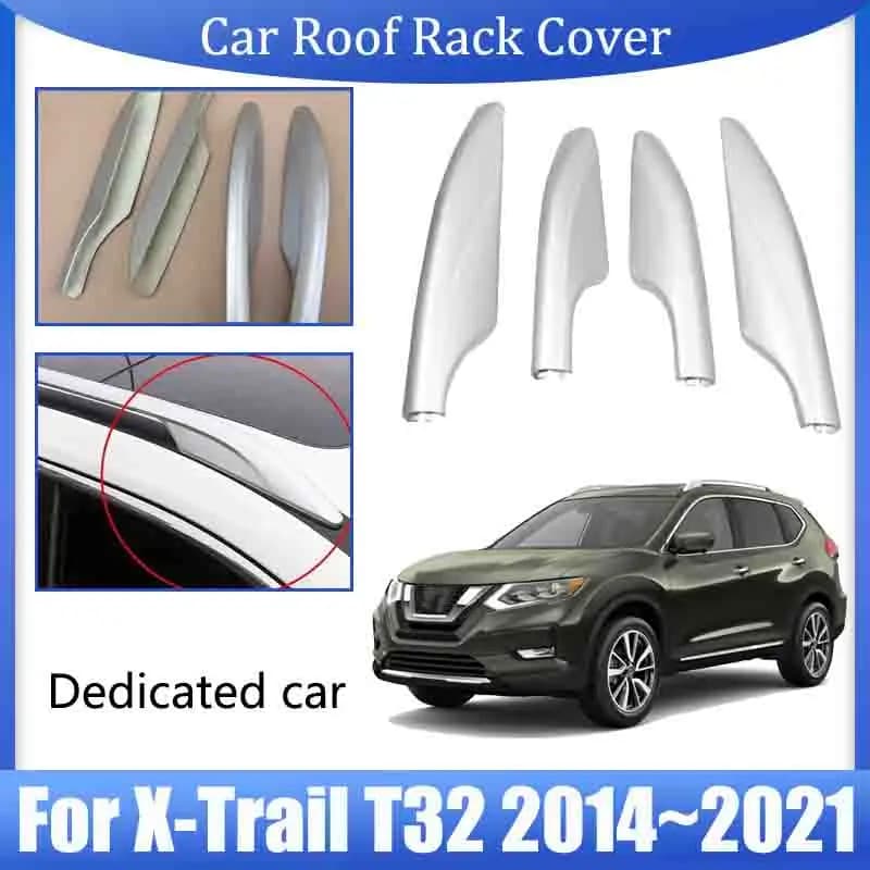 Per Nissan X-Trail T32 2014 2015 2016 2017 ~ 2021 Rogue Auto Portapacchi Copertura Argento Bagagli Bar Rail End Borsette Cap Trim Accessori