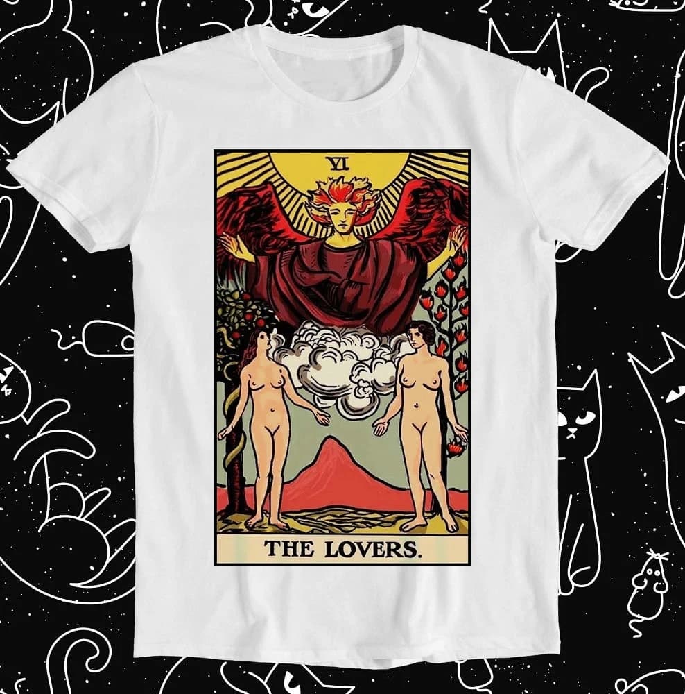 T-shirt Divertente con Carte dei Tarocchi per Amanti Lesbiche, Regalo LGBT Gay Pride, Maglietta Estiva Larga e Traspirante per Uomo e Donna