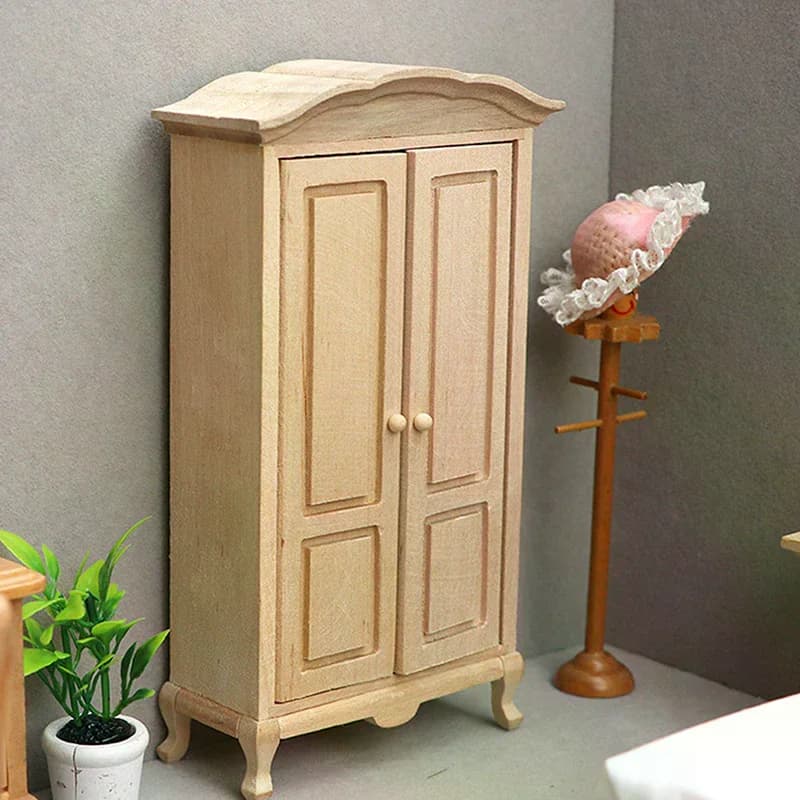 1:12 Modello di armadio in miniatura per casa delle bambole, scatola portaoggetti, mobile, decorazione, giocattolo