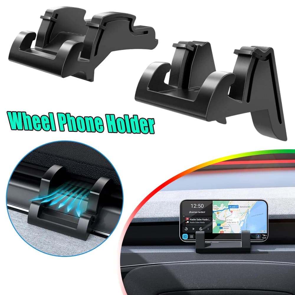 Supporto per Telefono da Volante per Tesla Model Y e Model 3, Montaggio Dietro il Volante, Supporto per Navigazione Auto, Clip per Bocchetta dell'Aria