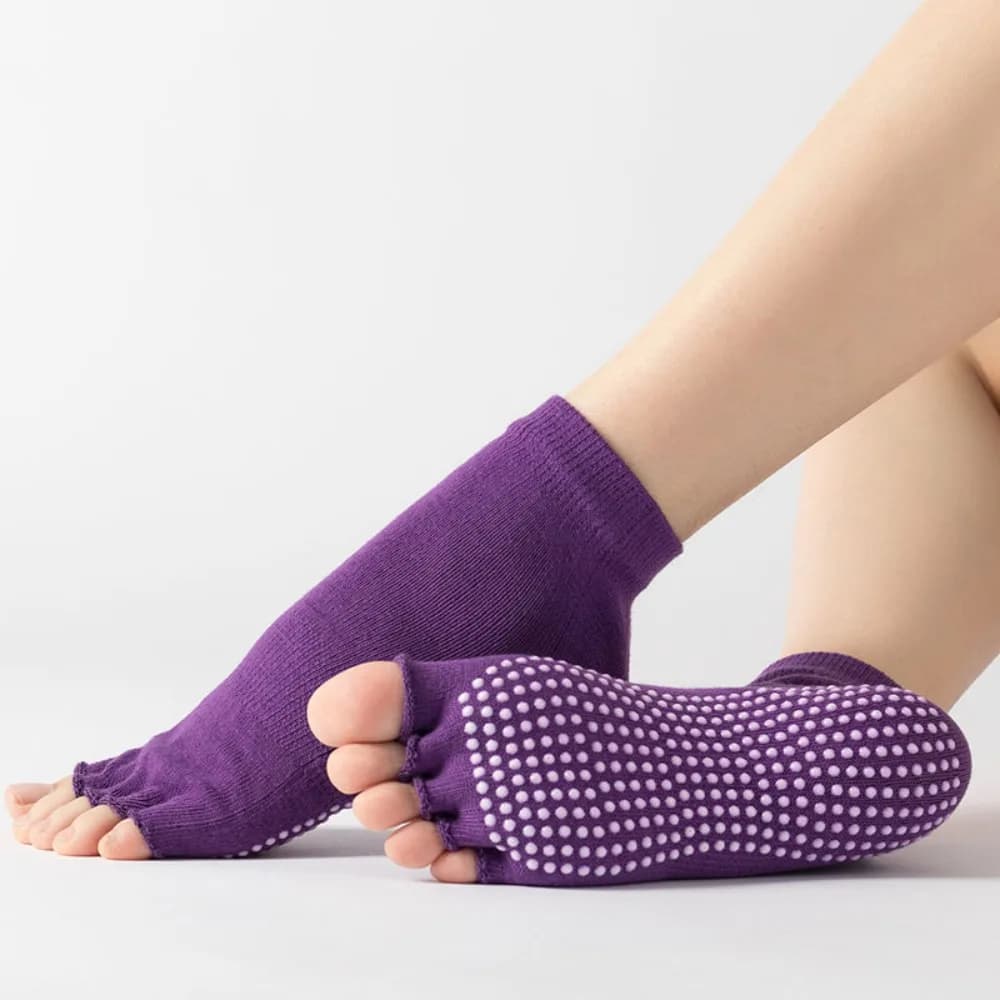 Calzini da Yoga in Cotone alla Moda per Donne, Corti Antiscivolo, Calzini per Pilates, Danza, con Dita Separate, Calzini a Tubo per Signore