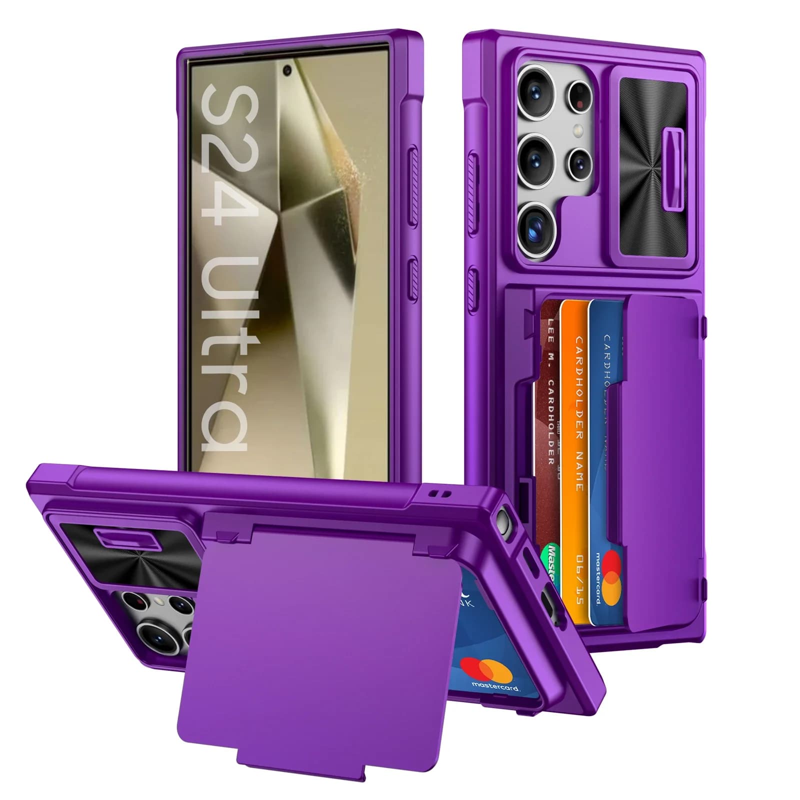 Custodia per Samsung S24 Ultra, con protezione fotocamera, schermatura RFID, copertura completa in TPU, adatta per uomo e donna - Viola