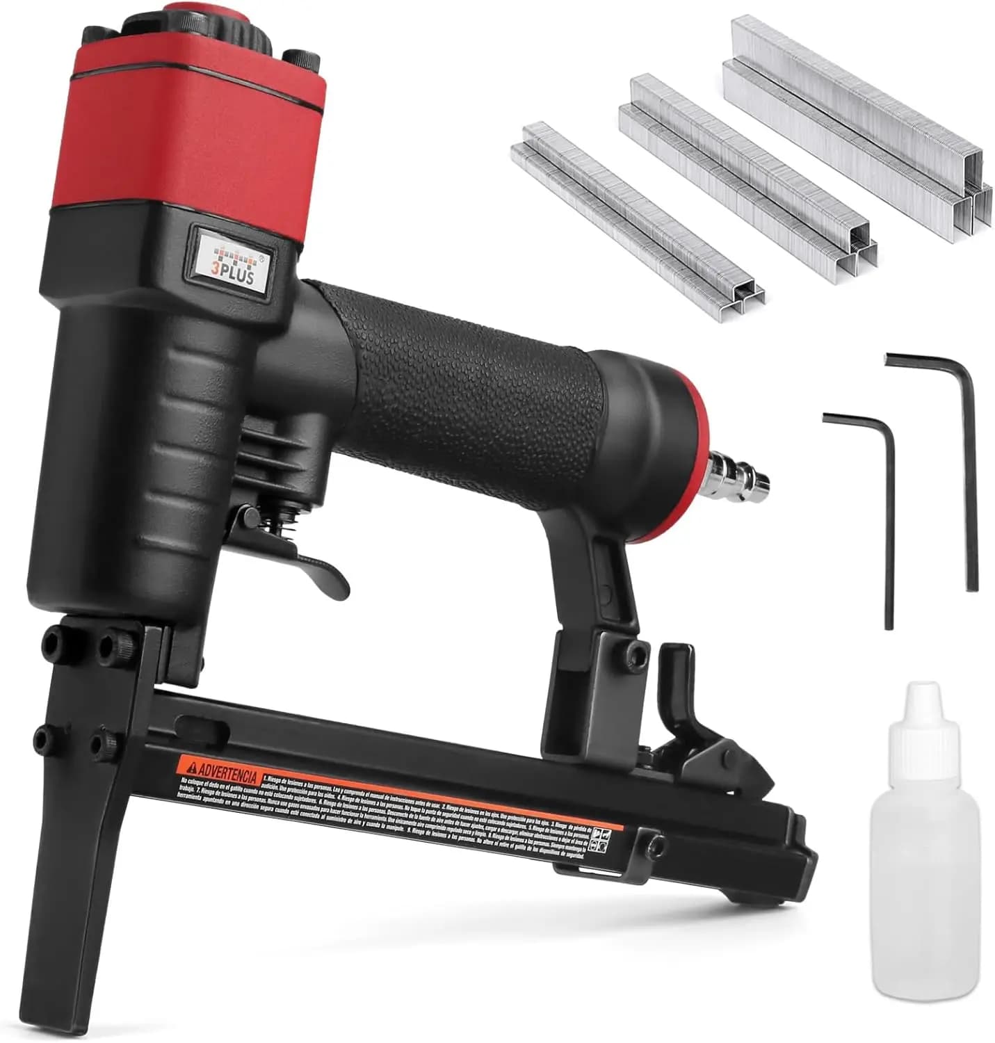 Graffettatrice Pneumatica per Tappezzeria con Corona da 3/8 di Pollice, Calibro 22, con Punta Lunga, Kit Graffettatrice ad Aria Compressa Include 6000 Graffette