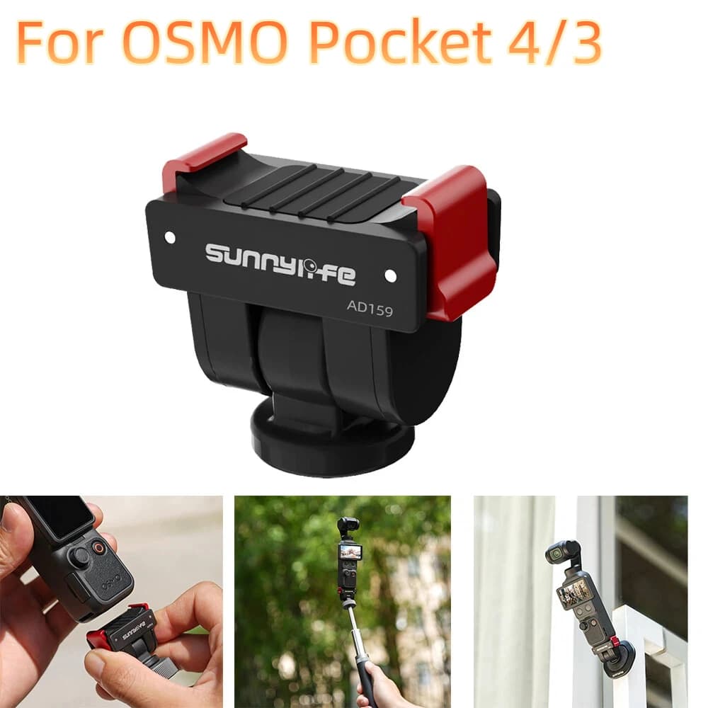Nuovissimo adattatore di montaggio per DJI OSMO Pocket 4 3, supporto per gimbal con sgancio rapido, staffa di estensione per treppiede con foro per vite da 1/4 di pollice