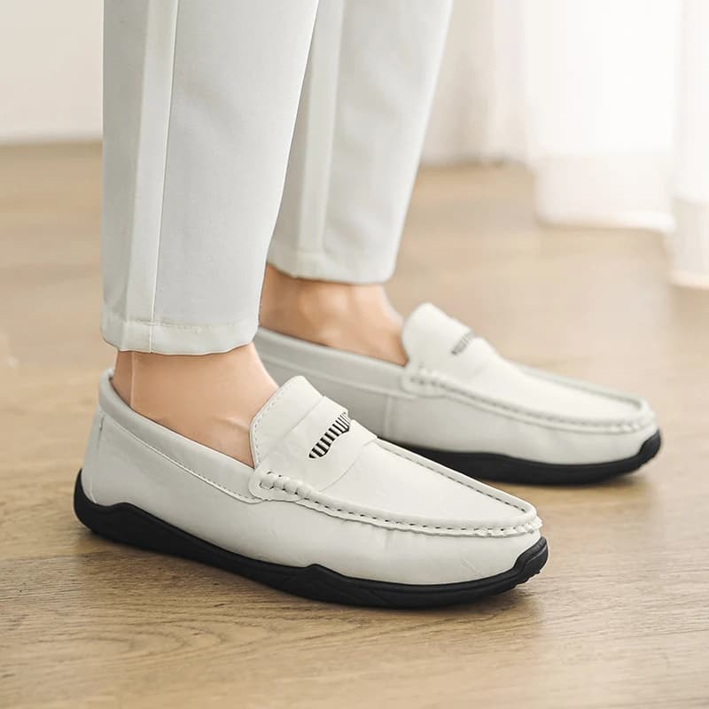 Men's Leather Shoes Wedding Party Casual Shoe Breath Lazy Loafers Drving Shoes Soft Comfortable Slip on Office Man Formal Shoes