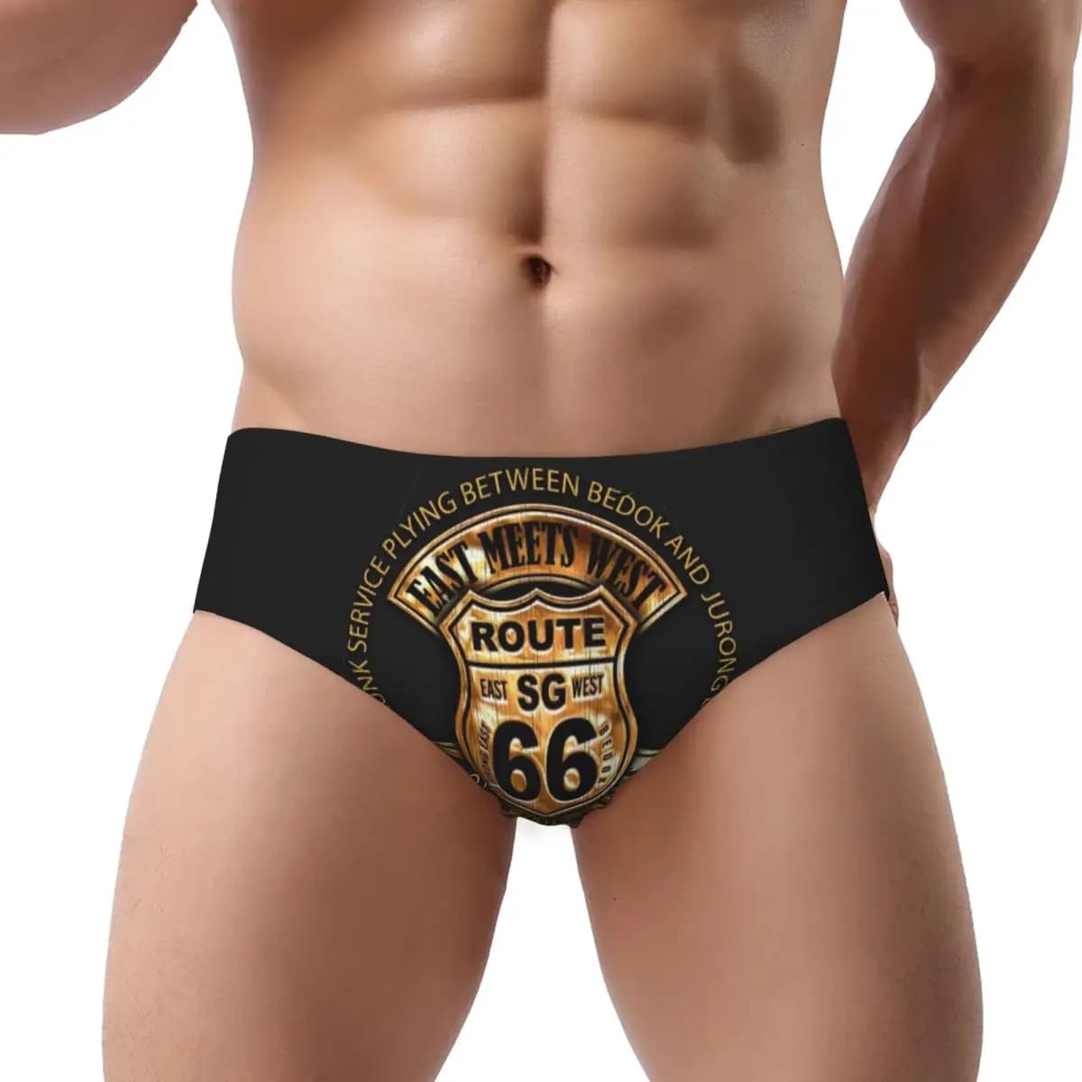 Custom Ride The Route 66 Biker Moto Cruise America's Highway Slip Intimo Mutande comode elasticizzate da uomo