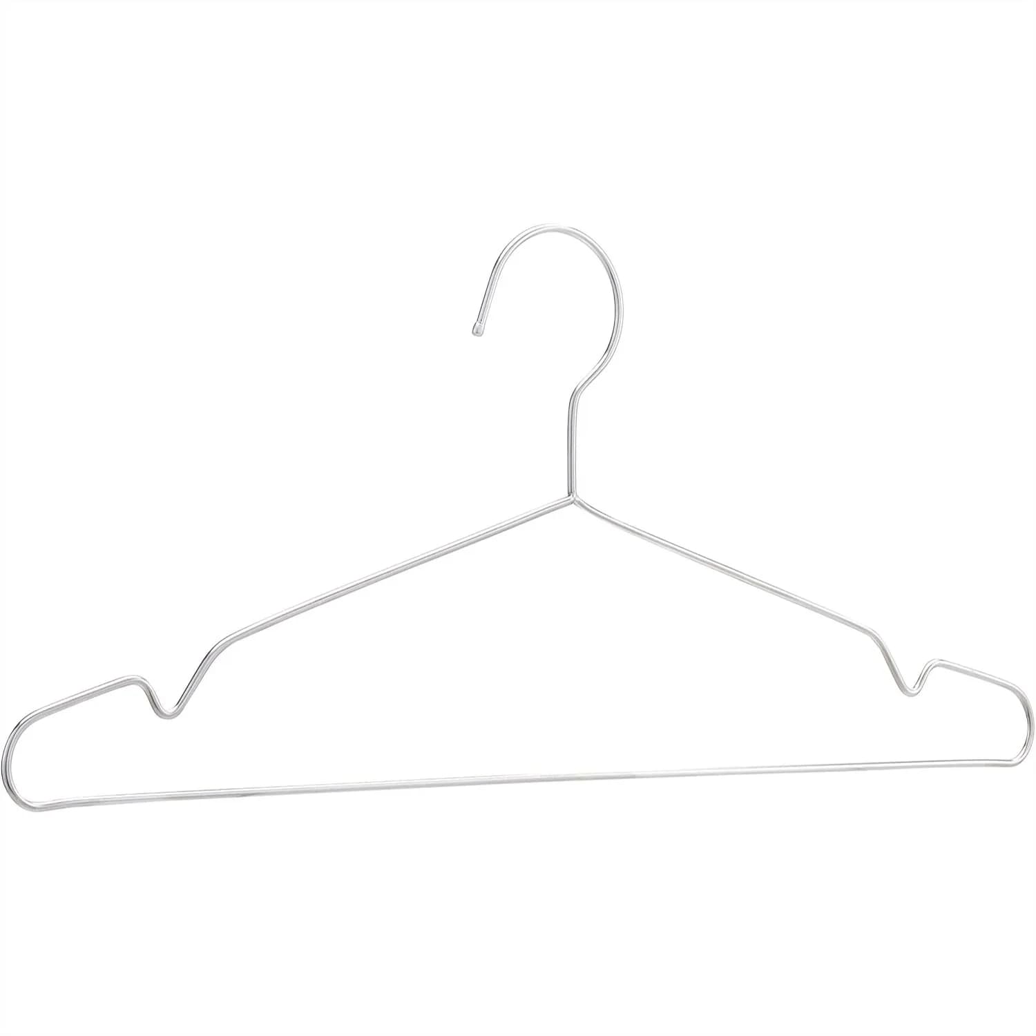 Stainless Steel Clothes Hangers for Shirts, Suits, Dresses, Jackets, 50-Pack, Silver