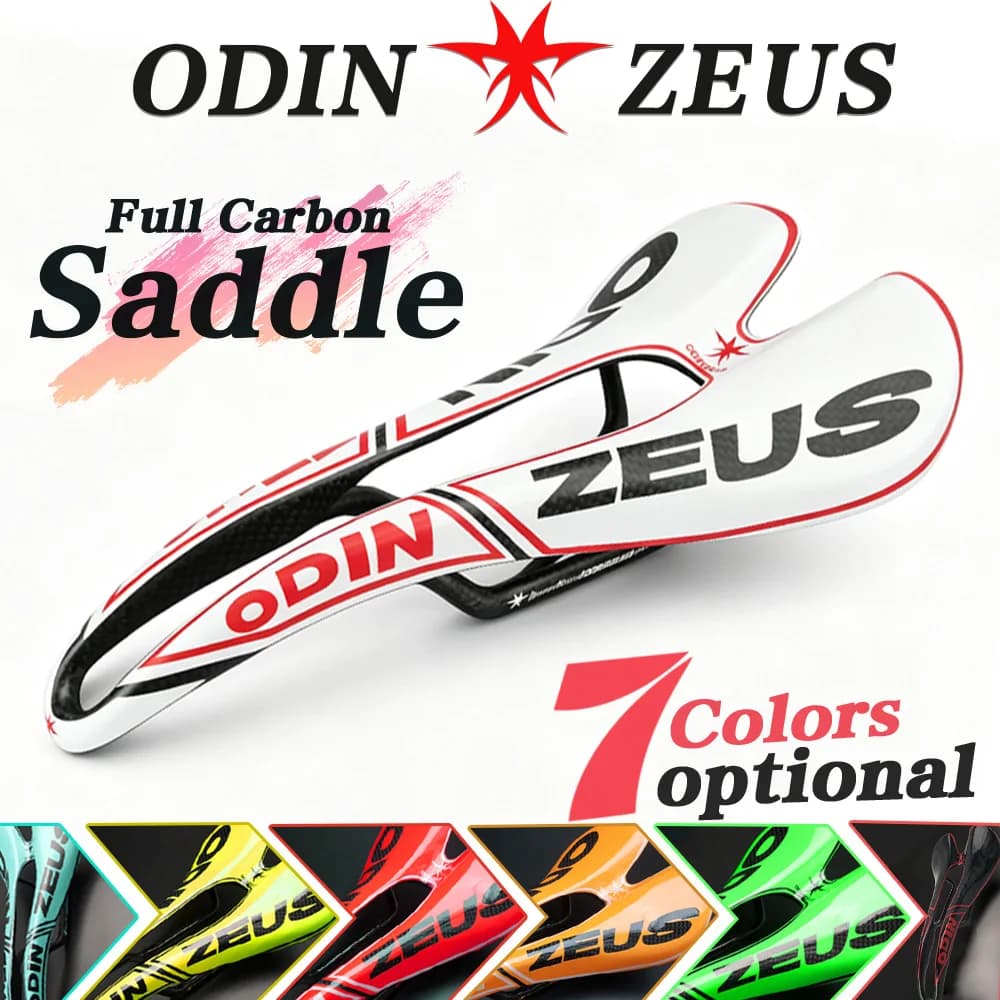Ergonomic Short Nose Design Carbon Fiber Bicycle Seat for Road Bike MTB bike ODINZEUS 7 Colors Durable Hollow seat cushion