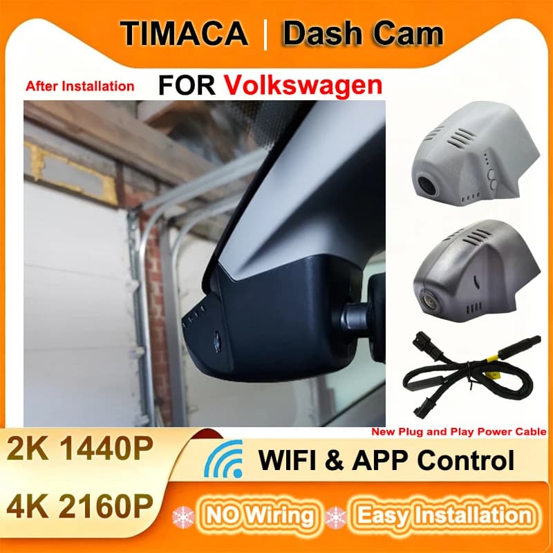 TIMACAM for Volkswagen vw Atlas Tiguan Passat Allspace Golf Arteon Sharan Magotan for Skoda for Seat Dash Cam 2K 4K Wifi Car DVR