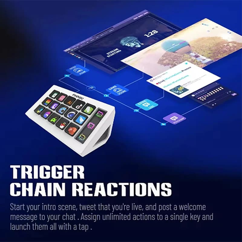 StreamDeck Mini tastiera visiva 15 tasti Stream Deck Pulsante LCD Controller per la creazione di contenuti dal vivo Pulsante personalizzato per regali Win/MacOS