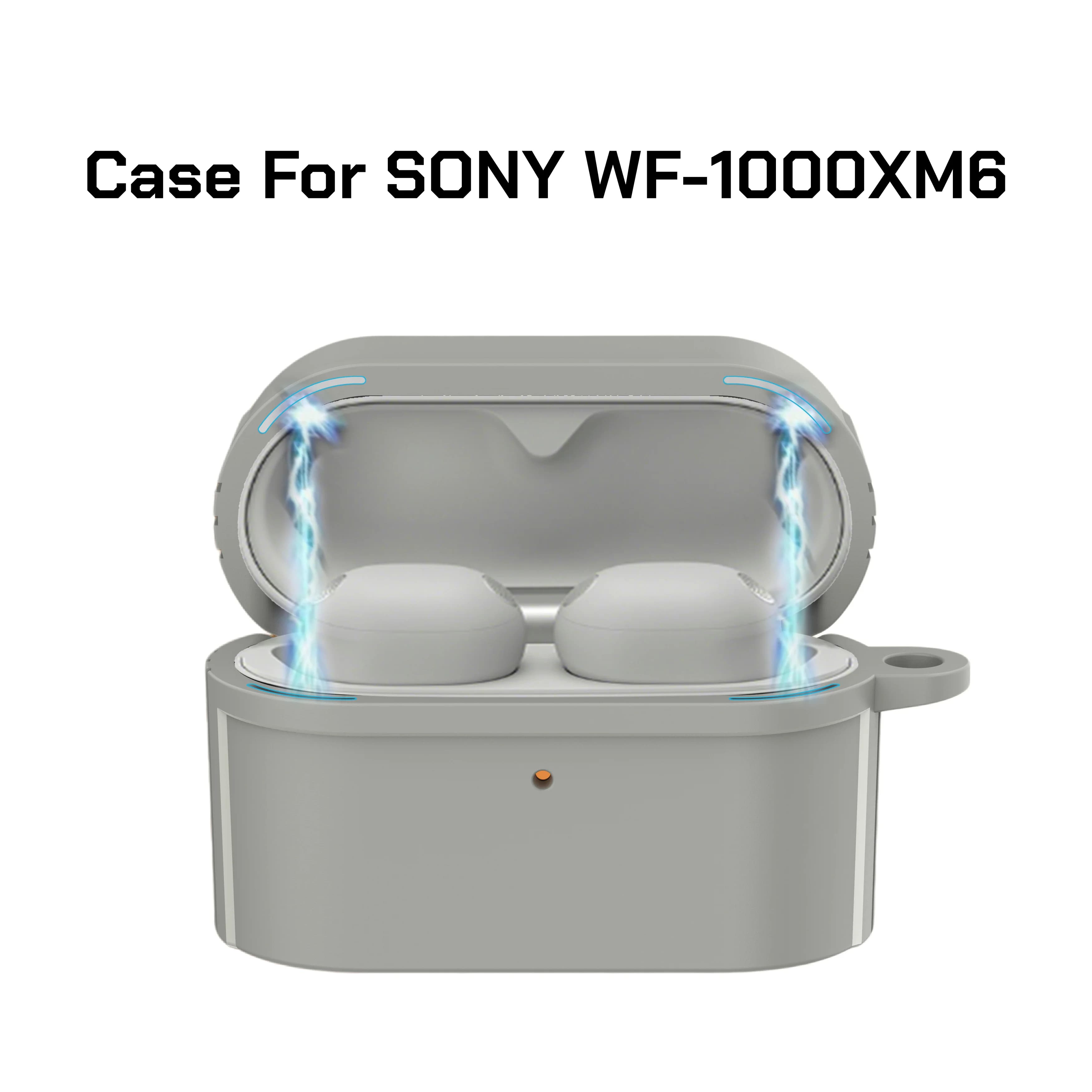 Case For SONY WF-1000XM6 Magnetic Automatic Lock Cases Phone Stand Headphone Cover For wf 1000 xm6 Fundas With Hook