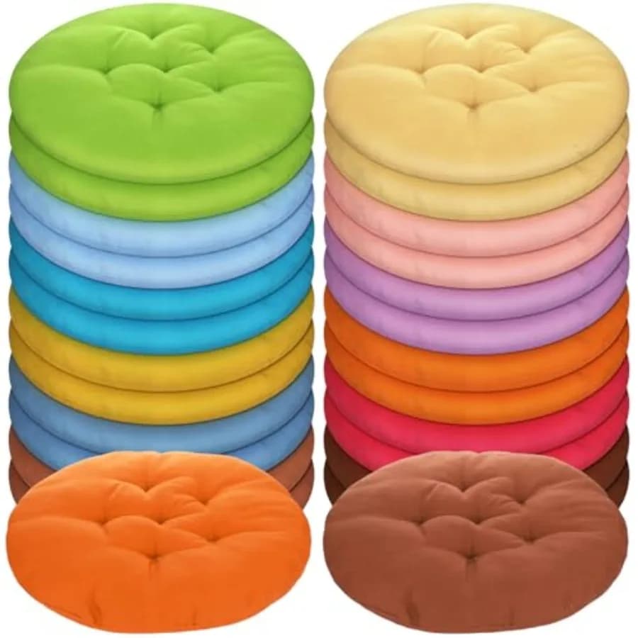 24 Pcs Round Floor Cushions Floor Pillows Meditation Seat Pillows Flexible Seatg for Adults Chair Cushions for Classroom Nurser