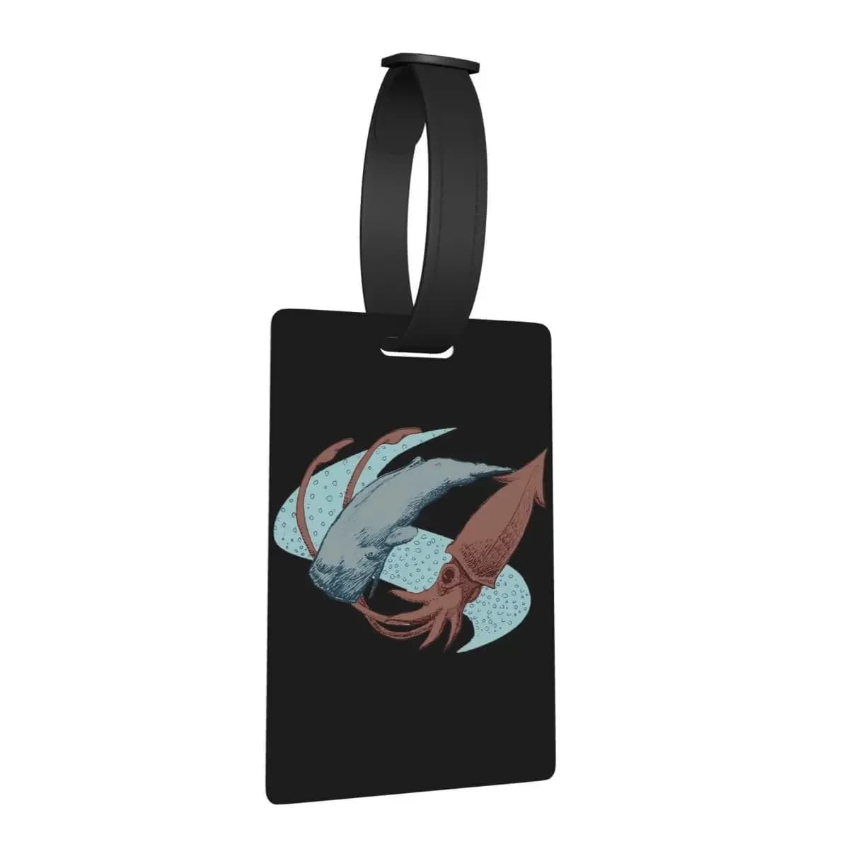 Sperma Whale Vs Calamari giganti Etichette per bagagli Accessori per valigie Viaggi Bagagli portatili Etichetta d'imbarco Porta etichette ID Nome Indirizzo