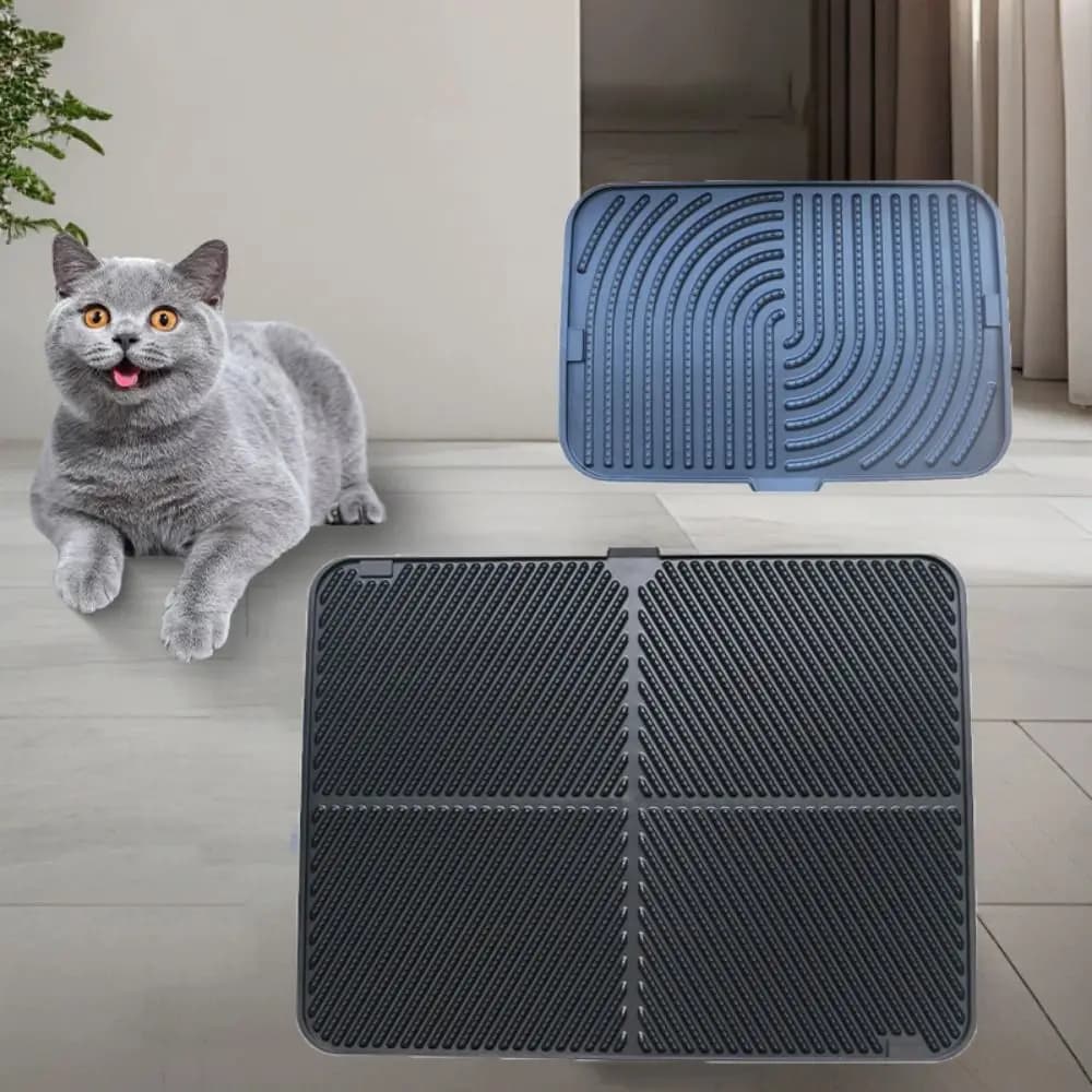 Forniture per animali domestici Tappetino per lettiera per gatti in silicone Morbido antispruzzo Tappetino antigraffio per gatti antiscivolo Facile da pulire Tappetino per la pulizia degli animali domestici per la casa