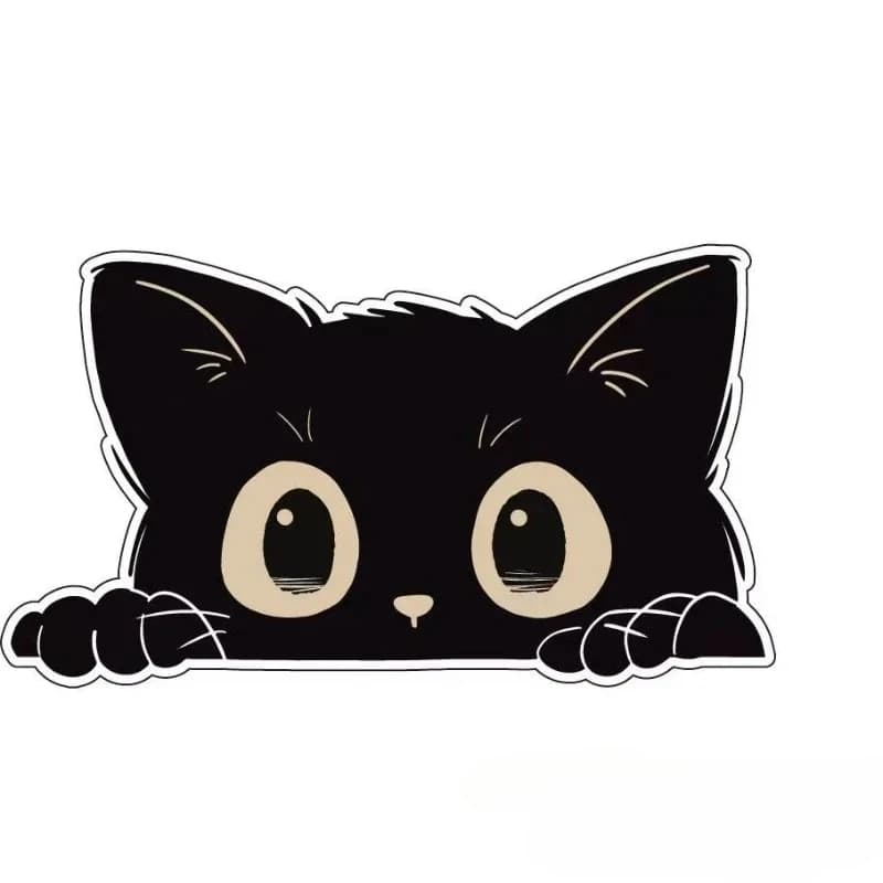 1pc Peeking Cat Wall decal for bumpers for cars Wall decal for decals for fun decals Vinyl waterproof bumpers Outdoor accessories for cute cars