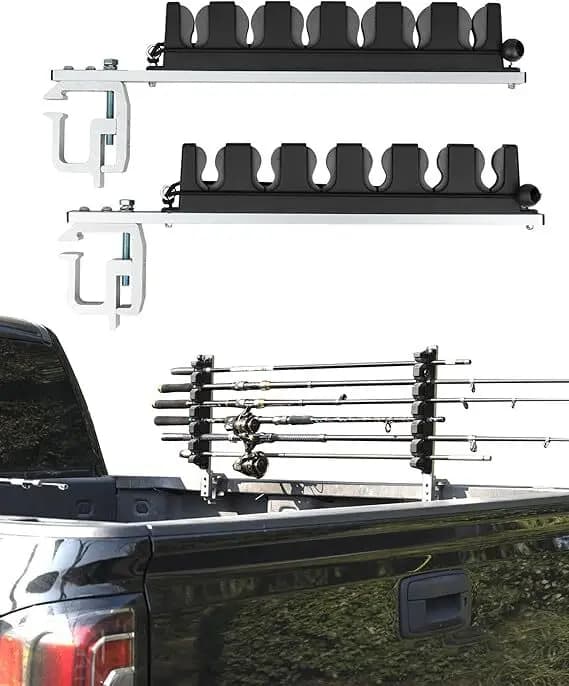 ELITEWILL Morsetto in alluminio per 6 canne su supporto per canna da pesca per letto per camioncino per barca